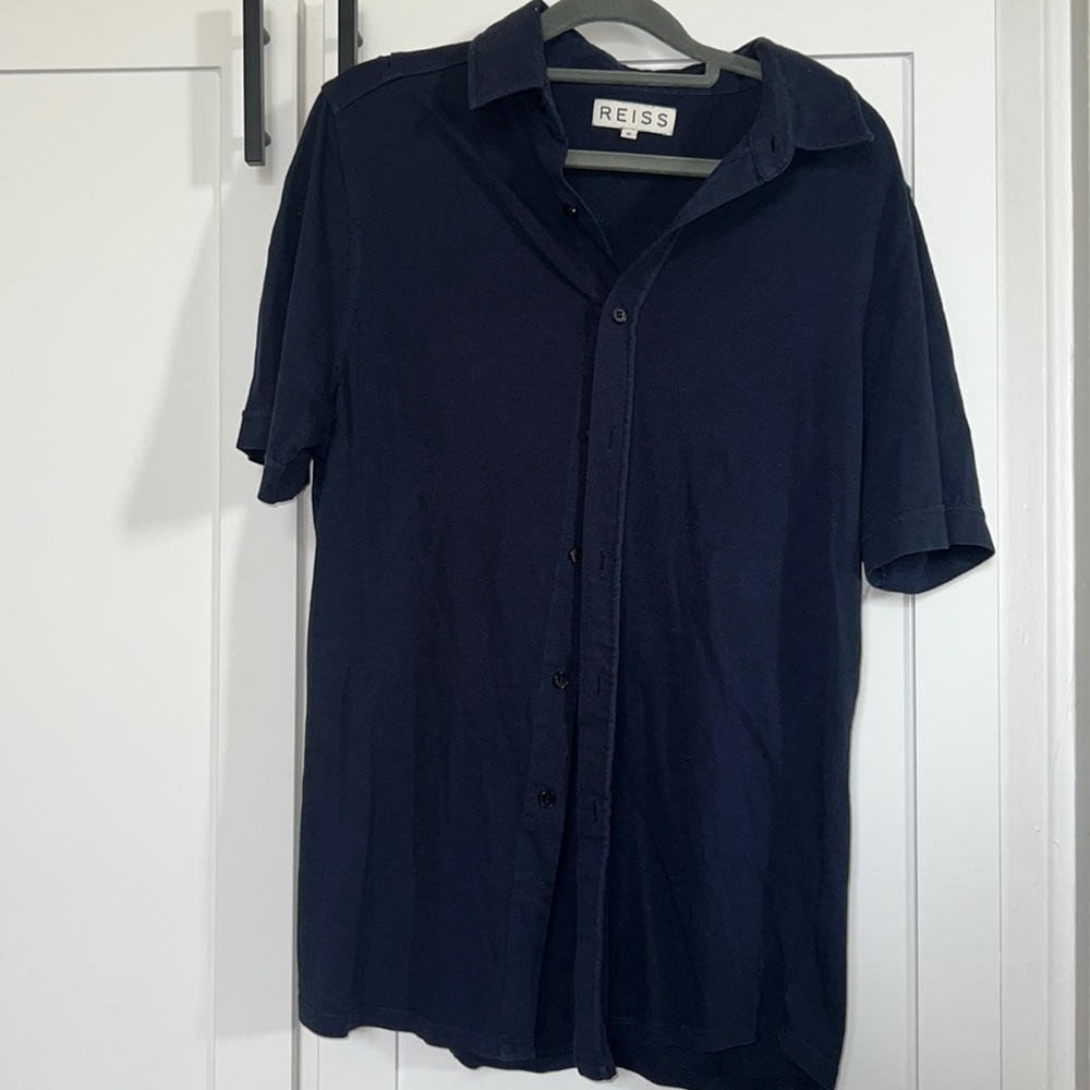 Reiss Mens Navy blue button down shirt